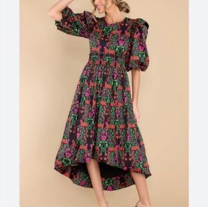 Emily McCarthy Iris Lounging Leopards Dress Size Large